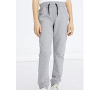 Jogginghose NAME IT "NKMSWEAT für Jungen mit verstellbarem Bund und Kordelzug", Jungen, Gr. 110, N-Gr, grau (grau melange), Sweatware, Obermaterial: 80% Baumwolle, 20% Polyester, unifarben, regular fi