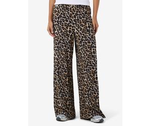 Jogginghose NOISY MAY "NMPASA NW WIDE PANTS NOOS", Damen, Gr. S, N-Gr, braun (schwarz aop:leo), Web, Obermaterial: 57% Baumwolle, 38% Modal, 5% Elasthan, bedruckt, regular fit normal, Hosen Jogginghos