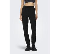 Jogginghose ONLY PLAY "ONPMELINA LIFE MW SLIM SWT CUFF PNT NOOS", Damen, Gr. S (36), N-Gr, schwarz, Sweatware, Obermaterial: 50% Baumwolle, 50% Polyester, unifarben, normal, Hosen Jogginghose (3558432