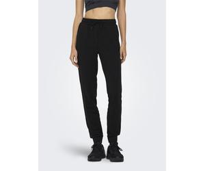 Jogginghose ONLY PLAY "ONPMELINA MW SLIM SWT CUFF PNT NOOS", Damen, Gr. L (40), N-Gr, schwarz, Sweatware, Obermaterial: 50% Baumwolle, 50% Polyester, unifarben, normal, Hosen Jogginghose, aus Baumwoll