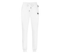Jogginghose PHILIPP PLEIN "Iconic Plein", Damen, Gr. L, US-Größen, weiß (01, weiß), Obermaterial: 100% Baumwolle, Hosen Jogginghose (18478449-L) 01, weiß