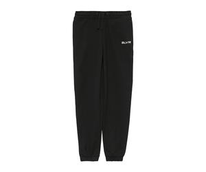 Jogginghose S.OLIVER JUNIOR, Jungen, Gr. 146, N-Gr, schwarz, Obermaterial: 100% Polyamid, unifarben, loose fit knöchellang, Hosen Jogginghose, mit Schriftzug (50414240-146) schwarz
