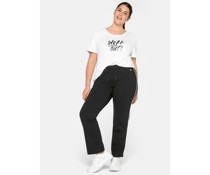 Jogginghose SHEEGO, Herren, Gr. 50, Normalgrößen, schwarz, 70% Viskose, 26% Polyamid, 4% Elasthan, unifarben, Hosen Jogginghose (17012942-50) schwarz