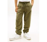 Jogginghose TOMMY HILFIGER "MINI CORP SWEATPANTS", Mädchen, Gr. 12 (152), N-Gr, battle grün, Sweatware, Obermaterial: 80% Baumwolle, 20% Polyester, unifarben, regular fit lang, Hosen Jogginghose, Kind