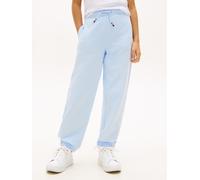 Jogginghose TOMMY HILFIGER "MINI CORP SWEATPANTS", Mädchen, Gr. 16 (176), N-Gr, sweet blau, Sweatware, Obermaterial: 80% Baumwolle, 20% Polyester, unifarben, regular fit lang, Hosen Jogginghose, Kinde