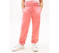 Jogginghose TOMMY HILFIGER "MINI CORP SWEATPANTS", Mädchen, Gr. 12 (152), N-Gr, tropical blush, Sweatware, Obermaterial: 80% Baumwolle, 20% Polyester, unifarben, regular fit lang, Hosen Jogginghose, K