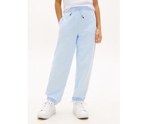 Jogginghose TOMMY HILFIGER "MINI CORP SWEATPANTS", Mädchen, Gr. 16 (176), N-Gr, sweet blau, Sweatware, Obermaterial: 80% Baumwolle, 20% Polyester, unifarben, regular fit lang, Hosen Jogginghose, Kinde