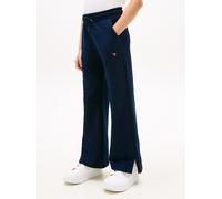 Jogginghose TOMMY HILFIGER "STAR SWEATPANT", Mädchen, Gr. 8 (128), N-Gr, schwarz night navy, Sweatware, Obermaterial: 68% Baumwolle, 32% Polyester, unifarben, loose fit lang, Hosen Jogginghose, Kinder