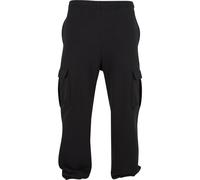 Jogginghose URBAN CLASSICS "Urban Classics 90‘s Cargo Sweatpants", Herren, Gr. L, US-Größen, schwarz, 80% Baumwolle, 20% Polyester, unifarben, relaxed fit, Hosen Jogginghose (73204700-L) schwarz