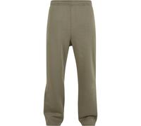 Jogginghose URBAN CLASSICS "Urban Classics Fluffy Trackpants", Herren, Gr. L, US-Größen, paleolive, 70% Baumwolle, 30% Polyester, unifarben, loose fit, Hosen Jogginghose (27804403-L) paleolive