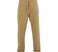 Jogginghose URBAN CLASSICS "Urban Classics Jacquard Velvet Wide Sweatpants", Herren, Gr. 3XL, US-Größen, unionbeige, 100% Polyester, unifarben, normal, Hosen Jogginghose (12306135-XXXL) unionbeige