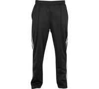 Jogginghose URBAN CLASSICS "Urban Classics Retro Tricot Track Pants", Herren, Gr. L, US-Größen, schwarz, 100% Polyester, gestreift, relaxed fit, Hosen Jogginghose (84116143-L) schwarz