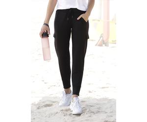 Jogginghose VENICE BEACH "aus weichem Sweat", Damen, Gr. 38, N-Gr, schwarz, Sweatware, Obermaterial: 95% Baumwolle, 5% Elasthan. Bündchen: 95% Baumwolle, 5% Elasthan, unifarben, figurumspielend lang, 