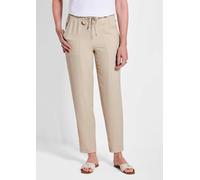 Schlupfhose GOLDNER "Braune Cargo-Schlupfhose SARA", Damen, Gr. 46, N-Gr, beige, Obermaterial: 95% Polyester PES. 5% Elasthan EL., Hosen Schlupfhose (99258969-46) beige