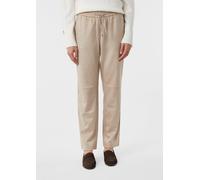 Jogpants in Veloursleder-Optik beige 44
