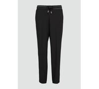 Jogpants mit Satin-Bund aus Viskose-Mix 46 schwarz 2157096.9999.46