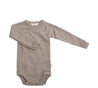 Joha Baby Jungen Mädchen Wickel-Body langarm Merino-Wolle, Größe:38/44, Farbe:sesam melange