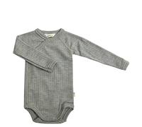 Joha Baby Jungen Mädchen Wickel-Body Langarm Merino-Wolle, Größe:68/74, Farbe:Light Grey Melange