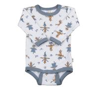 Joha Baby Mädchen Jungen Body Langarm Merinowolle/Bio-Bambus, Größe:98/104, Farbe:Offwhite/Blue