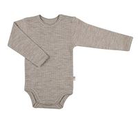 Joha Baby Unisex Body Langarm Reine Merino-Wolle, Größe:110, Farbe:sesam Melange