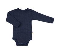 Joha Baby Body Langarm aus Merino-Wolle/Seide, Größe:56/62, Farbe:Navy