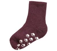 Joha - Kid's 721 Wool Sock Anti-Slip - Hüttenschuhe, Gr. 23-26, rot/lila (AubergineMelange)