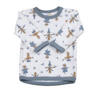 Joha Kinder Jungen Mädchen Langarmshirt Merinowolle/Bio-Bambus, Größe:86/92, Farbe:Offwhite/Blue
