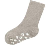 Joha Kinder Socken Wollsocken mit Anti-Rutsch Sohle Beige Melange-19-22