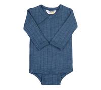 Joha Wickelbody langarm Rippqualität Wolle/Seide 68 blau