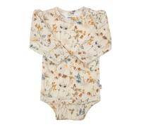 Joha Woll-Body langarm Blumen 80 natur/bunt