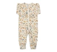 Joha Woll-Overall mit Klappfuß Blumen 68 natur/bunt