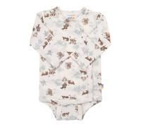Joha Woll-Wickelbody langarm Biber 68 natur/bunt