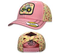 John Deere Baseballkappe für Kinder, Motiv: Traktor, Pferdeschwanz, Rosa, Pink, Einheitsgröße