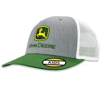 John Deere Baseballkappe, Trucker-Mütze, 53083347Hggrwh Jugend aktuelle Baseballkappe, Trucker-Mütze, Markenstickerei, Ywgr, Heather Gray/Grün/Weiß, Einheitsgröße