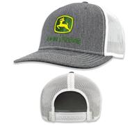 John Deere Baseballkappe, Trucker-Mütze, aktuelle Baseballkappe, Trucker-Mütze, Markenstickerei, Ywgr Heather Grau/Weiß, Grau meliert/Weiß, Einheitsgröße