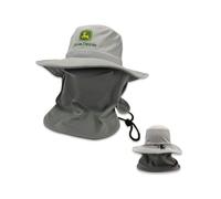 John Deere Bucket Hat Removable Neck Cover and Mask-Ivory