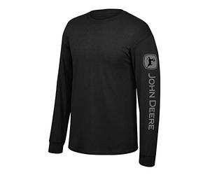 John Deere Classic Jd Men's Long Sleeve T-Shirt Graphic Tee-Black-Small