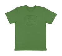 John Deere Herren-T-Shirt mit geprägtem Vintage-TM, kurzärmelig, Grün , Mittel