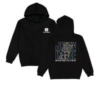 JOHN DEERE Hoodie Schwarz Kapuzenpullover Hoodie Langarmshirt Sweatshirt mit Camouflage-Schriftzug & „Nothing Runs Like a Deere“ (DE/NL/SE/PL, Alphanumerisch, 3XL, Regular, Regular)