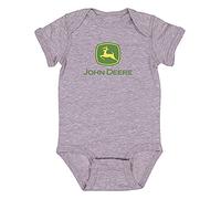 JOHN DEERE INFANT Oxford Grey Polyester/Cotton Logo Short Sleeve Snap Onesie (12 Months)