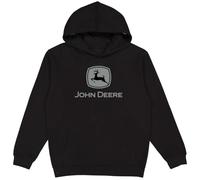 John Deere Kapuzen-Sweatshirt, Markenlogo, Grau meliert, Schwarz mit grauem Logo, X-Large