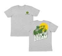 John Deere Mens Short Sleeve Graphic Tee Livin The Dream-Oxford-X-Large