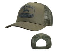 John Deere Olive Green Vintage Logo Trucker Hat Cotton Polyester Mesh Cap