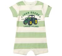 John Deere Truck-Strampler für Neugeborene bis Kleinkinder, Größen (Neugeborene - 3T), Blassgrün/cremefarbene Streifen, 6-9 Months