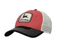 John Deere Twill Trucker Hat Mesh Baseball Cap-Ivory-Os