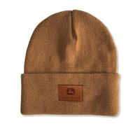JOHN DEERE Wintermütze Beanie Herren Braun mit Lederpatch