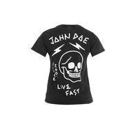 John Doe T-Shirt Damen Live Fast Skull Fade Out schwarz / Stickerei, Größe XS