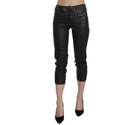 John Galliano Frauen Schwarze Gewaschene Mittelhohe Slim Leg Kurze Jeanshosen 25 (Größe)