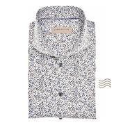 John Miller Tailored Fit Hemd dunkelblau, Gemustert