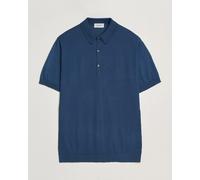 John Smedley Adrian Slim Fit Sea Island Cotton Polo Delft Blue Blau L